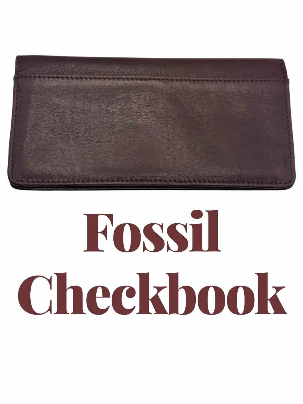 Fossil Leather Checkbook Cover in Dark Brown With Card Slots Vintage 90s